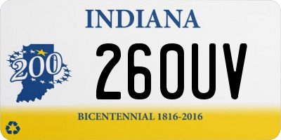 IN license plate 260UV