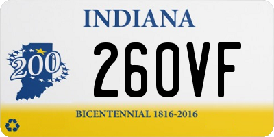 IN license plate 260VF