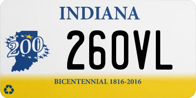 IN license plate 260VL