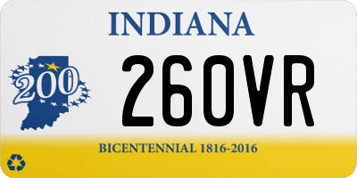 IN license plate 260VR