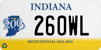IN license plate 260WL