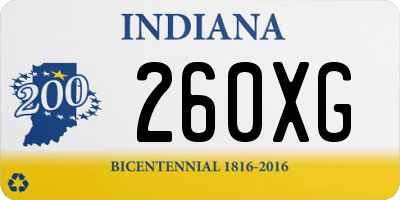 IN license plate 260XG