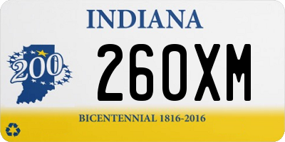 IN license plate 260XM