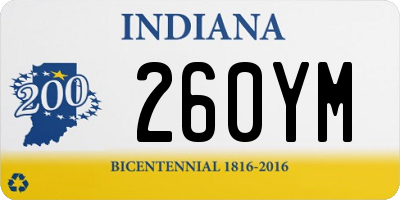 IN license plate 260YM