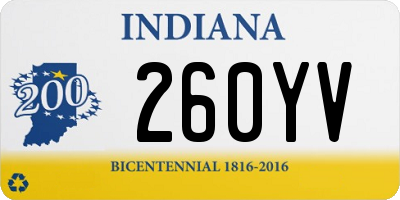 IN license plate 260YV