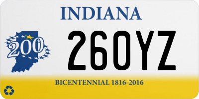 IN license plate 260YZ