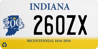 IN license plate 260ZX