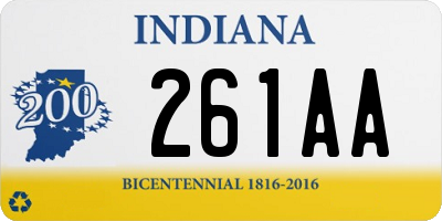 IN license plate 261AA