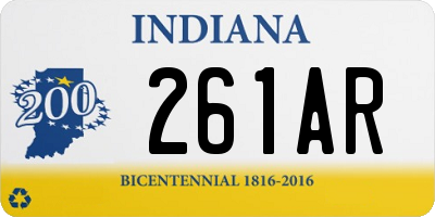 IN license plate 261AR