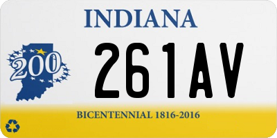 IN license plate 261AV