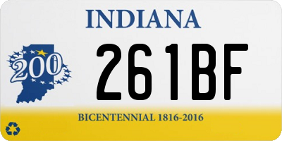 IN license plate 261BF