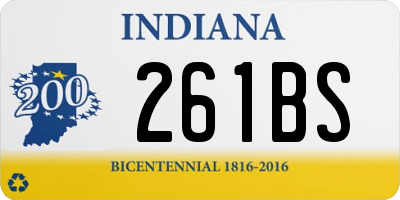 IN license plate 261BS