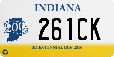 IN license plate 261CK