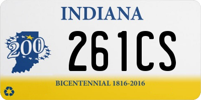 IN license plate 261CS