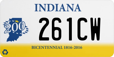 IN license plate 261CW