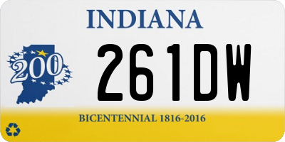 IN license plate 261DW