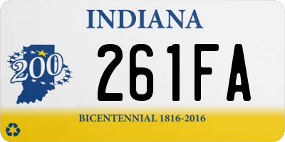 IN license plate 261FA