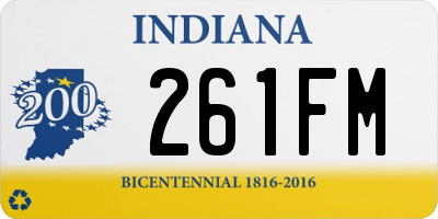 IN license plate 261FM