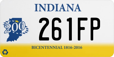 IN license plate 261FP