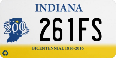 IN license plate 261FS