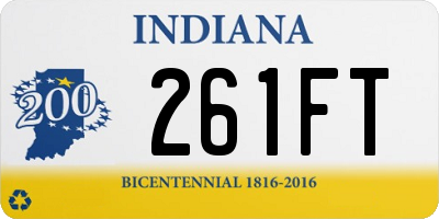 IN license plate 261FT