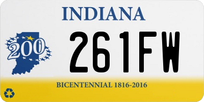 IN license plate 261FW