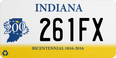 IN license plate 261FX