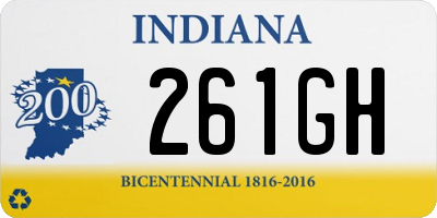 IN license plate 261GH