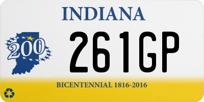 IN license plate 261GP