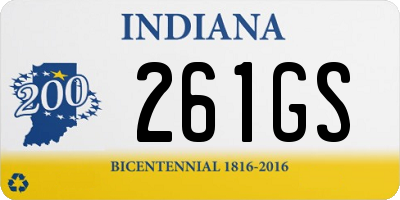 IN license plate 261GS