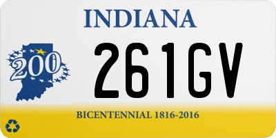 IN license plate 261GV