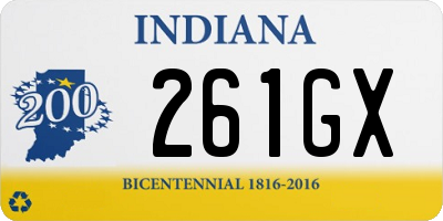 IN license plate 261GX