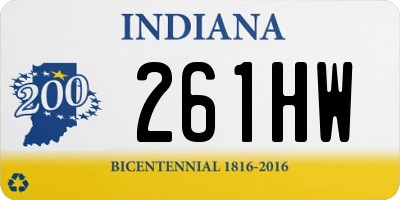 IN license plate 261HW