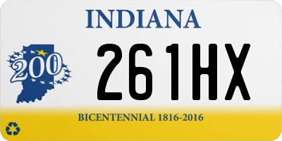 IN license plate 261HX