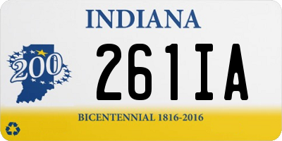 IN license plate 261IA