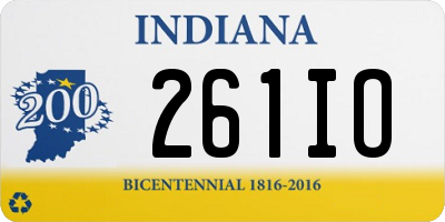 IN license plate 261IO