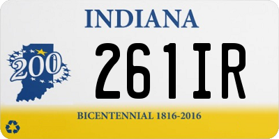 IN license plate 261IR