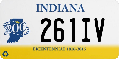 IN license plate 261IV