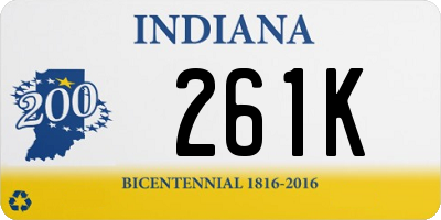 IN license plate 261K