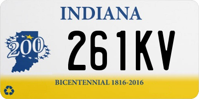 IN license plate 261KV