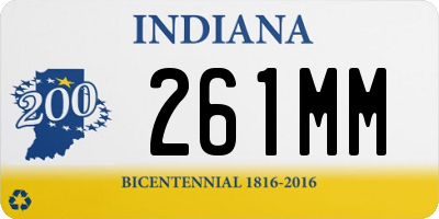 IN license plate 261MM