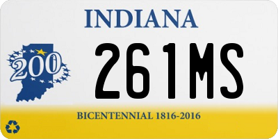 IN license plate 261MS