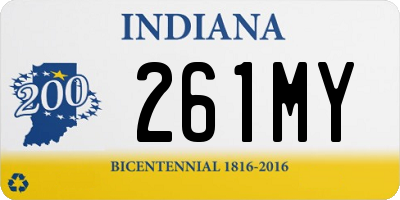 IN license plate 261MY