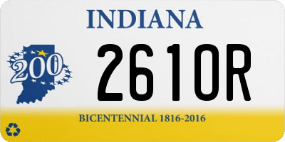 IN license plate 261OR