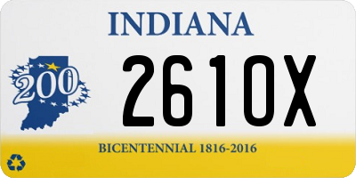 IN license plate 261OX