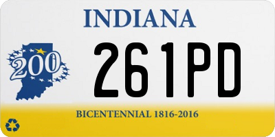 IN license plate 261PD