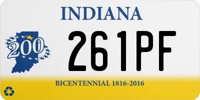 IN license plate 261PF