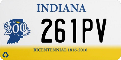 IN license plate 261PV