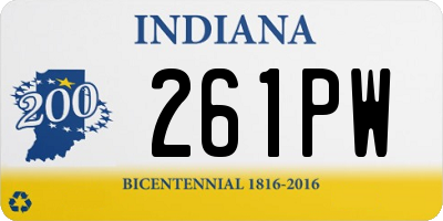 IN license plate 261PW