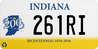 IN license plate 261RI